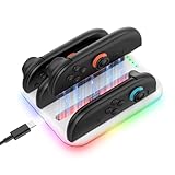 JOYTORN Switch 2 コントローラー充電ドック 4-in-1 急速充電ドック Nintendo Switch 2 Joy-Con アクセサリー対応 [5つのRGBライトモード] マグネット式コントローラー充電スタンドステーション (ホワイト)