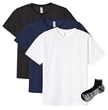 [グリマー] ＵＶドライTシャツ 3枚組 Sportsソックスセット ホワイト/ブラック/ネイビー 4L