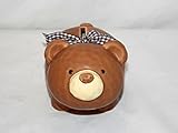 新しいブラウンTeddy Bear with Bow貯金箱コインお金ホルダーAdorable