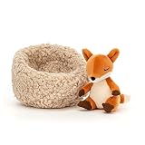 Jellycat 冬眠中のキツネのぬいぐるみ 5インチ - 森のぬいぐるみ - クラシックな子供用ギフト