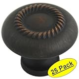 Cosmas 228orb Oil Rubbed Bronzeロープキャビネットハードウェアノブ – 1 – 1 / 4 "インチ直径 – 25パック