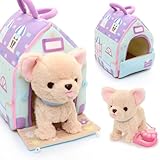 マザーガーデン とことこおさんぽチワワちゃん ＆ ハウスセット 《パープル》動くぬいぐるみ 犬 歩く 鳴く 電動 犬 おもちゃ