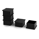 uxcell 足キャップ 椅子キャップ 床脚カバー 家 ゴム四角形 滑り止め テーブル 家具脚 カバー ブラック 50 x 50mm 5個入り