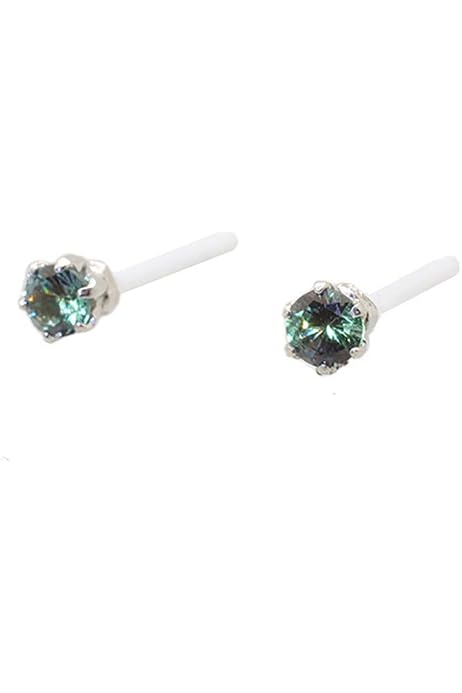 Amazon | 【希少石】アンダリュサイト 5mm ラウンド ピアス K18 K10 WG 