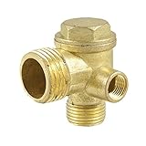 Gold Tone Brass Connector Air Compressor Check Valve [並行輸入品]