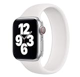 YakTei Apple Watch ソロループバンド series 6/5/4/3/2/1/SE対応 38mm 40mm 42mm 44mm (38/40mm M, ホワイト)