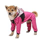 犬 レインコート 雨具 防水 防風 帽子付き 7サイズ 透明キャップ 4本足 小型犬 中型犬 大型犬 柴犬 トイプードル 軽量 通気 リード穴あり ゴム付き 汚れ防止 着脱簡単 散歩 梅雨対策