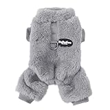 AmzBarley 犬の服 秋 冬 ロンパース シャツ パジャマ セーター フランネル ベルベット Dカン付き 犬 服 ロンパース 柔らかい 防寒 暖かい ふわふわ もこもこ つなぎ ドッグウェア フリース 犬服 小型犬 服 冬 ルームウェア お出かけ 散歩 抜け毛対策 小型犬 中型犬 犬服 猫服 ペット服