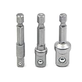 AngelaKerry ソケットアダプターセット 3本組 差込角 6.35(1/4)・9.5(3/8)・12.7(1/2)mm用 [並行輸入品]