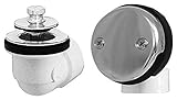 Oatey P9225BBG Dearborn Brass Uni-Lift Stopper with Zinc Drain and 2-hole Faceplate, Chrome [並行輸入品]