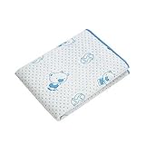 [50*70cm] ソフトで通気性マットレスパッドベビーベビーベッドシーツ、ブルーベア