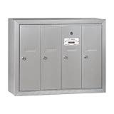 Salsbury Industries 3504ASU Surface Mounted Vertical Mailbox with 4 Doors and USPS Access, Aluminum 