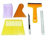 DuoFireⓇ　窓用フィルム　ガラスフィルム貼り付け用施工道具　気泡・水泡除去　工具　パーツ　施工キット　６点セット