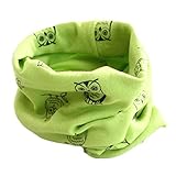 Tonsee キッズ 暖かい ネックウォーマー 防寒 可愛い フクロウ パターン スカーフ 赤ちゃん用 マフラー (グリーン)
