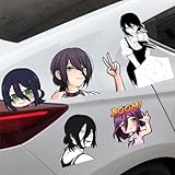 ZHUTNY(ジュトニー) チェンソーマン 車ステッカー シール レゼ PVC製 防水 劇場版 チェンソーマン レゼ篇 ステッカー 大きいサイズ 漫画 キャラクター 車ドア 窓 汎用 改造 装飾 レゼ コスプレ小物 おしゃれ プレゼント (色-6) [並行輸入品]