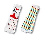 カラフルなストライプの白いボトルの赤ちゃん幼児レギンスレッグアームウォーマーのきつい靴下 (カラーバー)