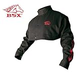 BSX ビーエスエックス フレームレジスタント コットン （難燃性コットン） ウェルディング （溶接用） ケープ スリーブ ジャケット ブラック (L)