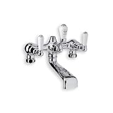 Rohl U.3530L-PN Perrin and Rowe Edwardian Tub and Shower Mixer Exposed in Polished Nickel Levers Wit
