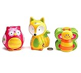 Set of 3 Colorful Hand-painted Animal Coin Banks [並行輸入品]