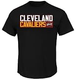 マジェスティックLebron James Cleveland Cavaliers # 23 Youth NBA垂直名前と番号Tシャツ S ブラック