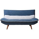 大川家具 5色から選べるランバーサポートバック2.5人掛けソファ ブルー SKT-0114 代引不可