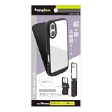 Simplism シンプリズム iPhone 16 [Vertical Flip] 縦開き背面クリアフリップケース TR-IP24M2-VF-BK