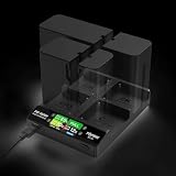Accsoon Toprig PD100W NP-F バッテリー用充電器 4チャネル急速充電器 4個同時充電可能 LED ディスプレイ NP-F550、NP-F750、NP-F970シリーズと互換性のあるToprig 4チャンネルカメラバッテリー充電器、2つの充電モード