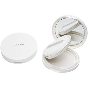 MAMEWパウダーケース フェイスパウダーケース 携帯用 パフ付き メッシュタイプ 薄型 厚さ1.4cm