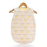 ange select ベビー キッズ 6重 ガーゼ スリーパー 綿 コットン (クラウン・イエロー(L))