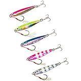 OHF メタルジグ セット メタルジグセット 40g 8㎝ 5色セット アシストフック付き ワラサ ブリ 釣り ジギング (40g5個セット B)