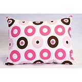 Mod Dots/str Pink/Choc Boudoir Pillow by Bacati