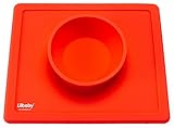 Placemat and Plate Suction Silicone by Lilbaby (Simple Bowl Design, Red) by Lilbaby