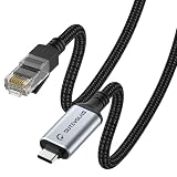 Dutevolns USB C - イーサネットケーブル 2m、 Type C - RJ45ナイロンコード ギガビット直接接続 対応 MacBook Pro iPad Pro スマートフォン ノートパソコン PC用