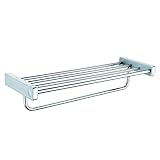 SR SUNRISE 二段式タオル棚 タオル掛付タイプ 折り畳み式の ステンレス鋼 630X20X121MM 耐荷重10kg GM-01