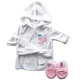 Luvable Friends Woven Terry Baby Bath Robe with Slippers, Pink by Luvable Friends [並行輸入品]