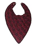Adult Bib Bandana Special Needs Dribble Bib 2 Pack 1 x Red/Black Flowers1 x Black/Grey Flowers by Oo
