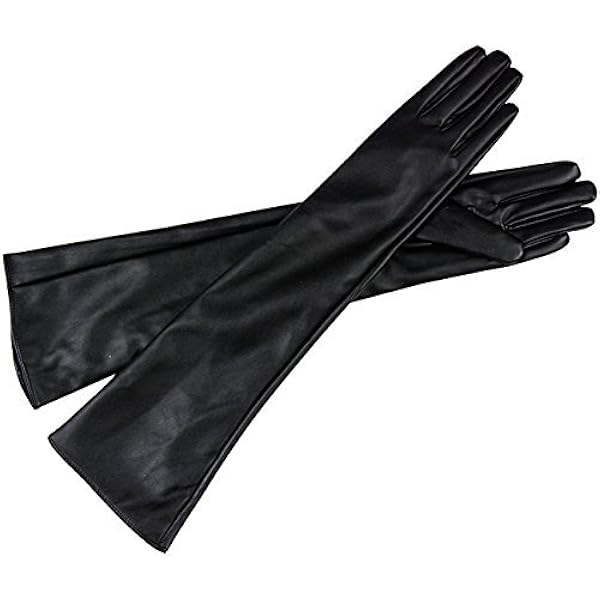 Amazon | Boca Raton レディスレザー 本革手袋 ロンググローブ 52cm