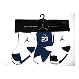 Nike Air Jordan新生児ベビーソックスブルー、&ブラック、6ペア、サイズ06 – 12か月