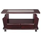 リビングテーブル 幅80cm 総桐 天板ガラス付き