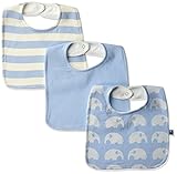 KicKee Pants Baby Essentials Bib Set Boys Pond Stripe Pond Pond Elephant One Size [並行輸入品]