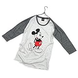 ミッキー Tシャツ プリント 七分袖 グレーディズニー SLAMMIN ラグラン