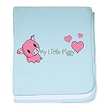CafePress – My Little Piggy Baby Blanket – スーパーソフトベビー毛布、新生児おくるみ 標準 ブルー 071245553425CD2