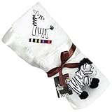 Kushies Zebra Blanket with Plush Toy, White by Kushies