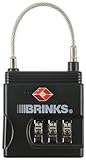Brinks 165 – 25105 25 MM亜鉛リセット可能組み合わせTSA南京錠withケーブル、ブラック