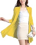 ［ニーマンバイ］ トッパー カーディガン レディース ファッション 春夏 春 夏 春物 春用 春服 夏用 秋用 秋冬 黄 イエロー 透かし編み ゆる かーでぃがん レース 長袖 ロング 丈 パーティー