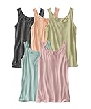 [ニッセン] インナーキャミソール・タンクトップ 綿１００％タンクトップ５枚組 ニュアンスカラー L