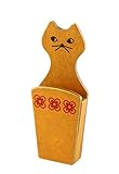beechamp磁気冷蔵庫かわいい猫はさみナイフホルダー、Made of Wood 6.5"*2.5"*1" ブラウン BC-SCIRAK