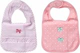 ベビー女の子 ガーリー スタイ 2枚セット【w8283】 パープル×ピンク