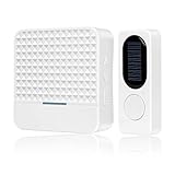 MolySun ドアベル ワイヤレス 玄関ソーラーエネルギーワイヤレスドアベル家庭用自己発電電気ベル防水長距離電話デバイス（白）