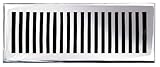 Brass Elegans 116E CH Solid Cast Brass Contemporary 4-Inch by 12-Inch Floor Register, Chrome Finish 